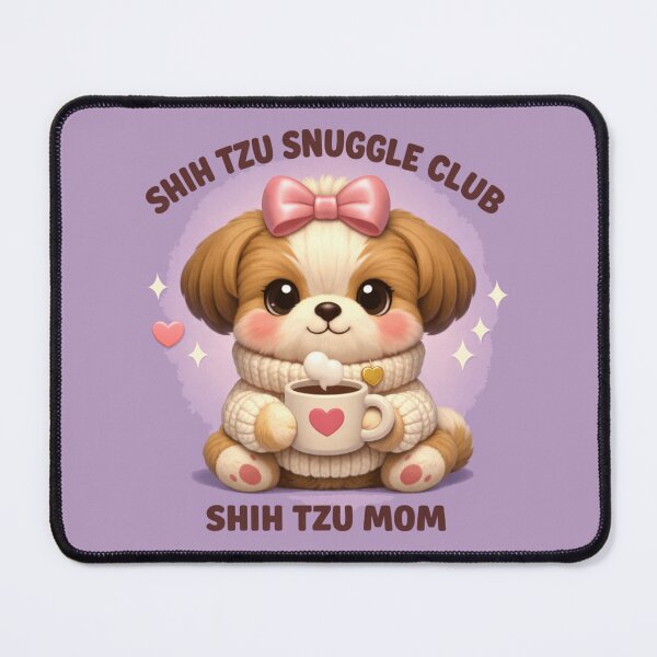 Item preview, Shih Tzu Snuggle Club – Cozy Bow Shih Tzu Mom Winter Tee designed and sold by dogmomtees.