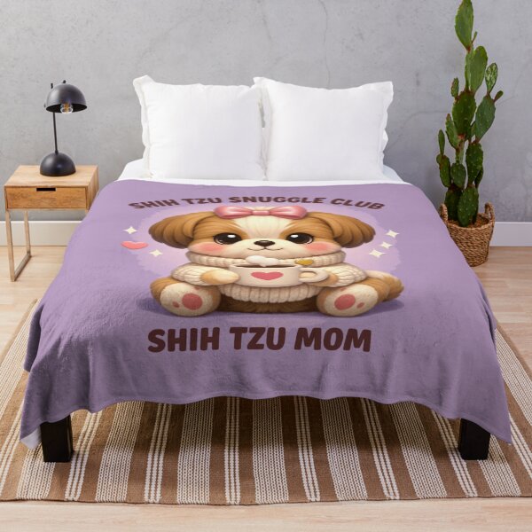 Item preview, Shih Tzu Snuggle Club – Cozy Bow Shih Tzu Mom Winter Tee designed and sold by dogmomtees.