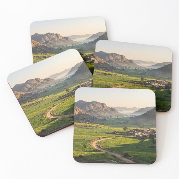 Item preview, Golden Sunrise over Aravalli Terraces – Mount Abu Foothills Landscape Wall Art designed and sold by sugato123.