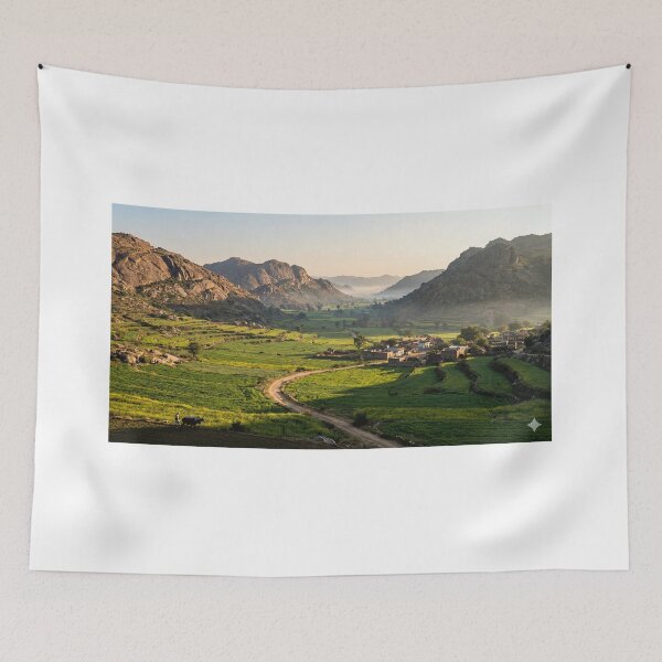 Item preview, Golden Sunrise over Aravalli Terraces – Mount Abu Foothills Landscape Wall Art designed and sold by sugato123.