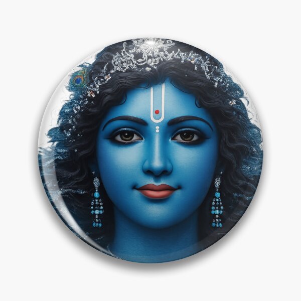 Item preview, Blue Krishna Divine Face Sticker | Spiritual 3D Art No Border designed and sold by SHOPPER VITA .