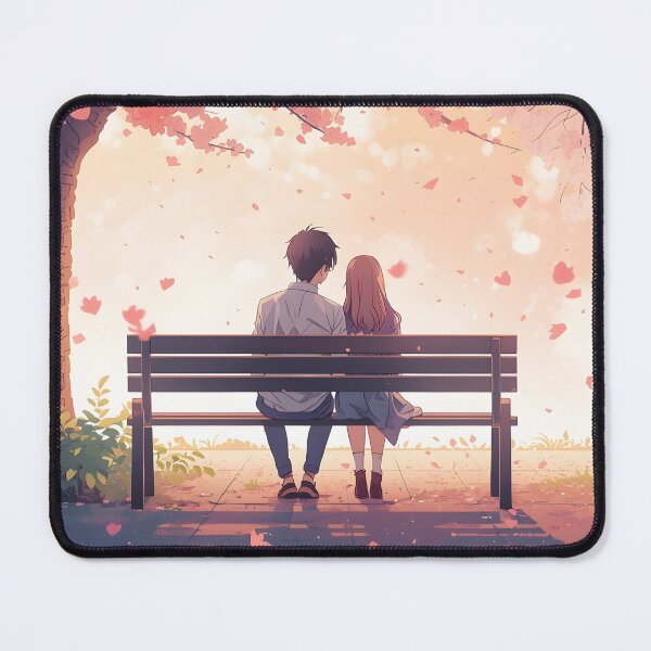 Item preview, Romantic Anime Couple under Cherry Blossom Sakura Tree designed and sold by PalmixArt.