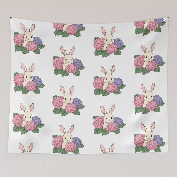 Item preview, Rabbit in flowers designed and sold by PrintLabStudio.