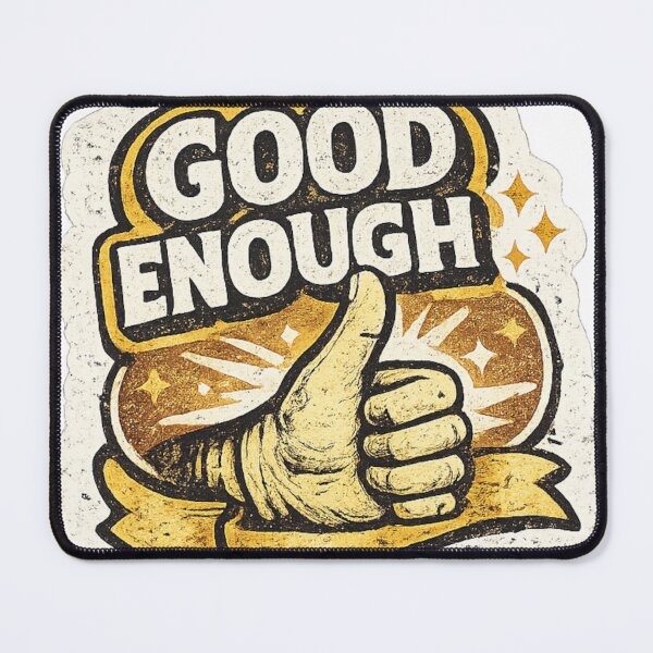 Item preview, Good Enough – Vintage Thumbs Up Motivation Design designed and sold by BoldLineDesign.