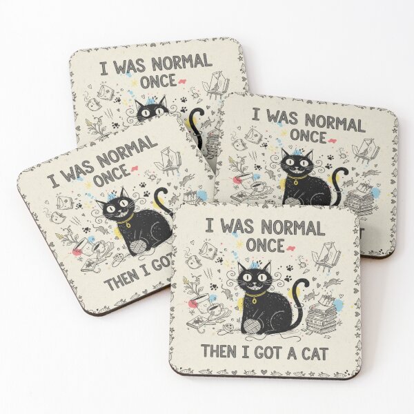 Item preview, Funny Cat Quote – “I Was Normal Once, Then I Got a Cat” designed and sold by The Giggle Nook.
