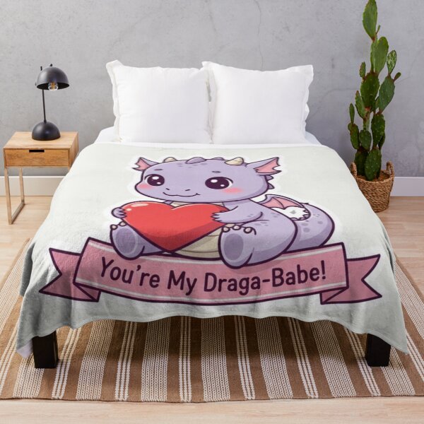 Item preview,  You're My Draga-Babe! Cute Kawaii Purple Dragon Valentine Heart Hug designed and sold by arup7980.