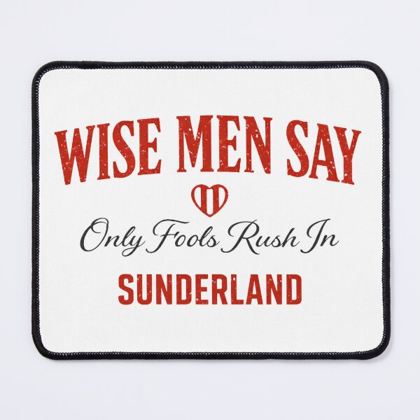 Item preview, Wise Men Say Sunderland Lyrics - Retro Black Cats Heart Fan Art designed and sold by Final Whistle Art.