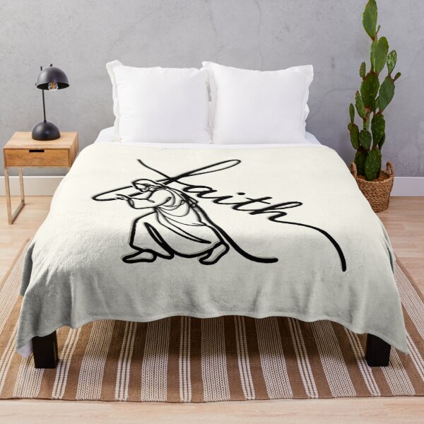 Item preview, Jesus Carrying the Cross of Faith Minimal Line Art | Christian Wall Art | Matthew 16:24 Faith Over Fear | black designed and sold by ZechJohnRB.