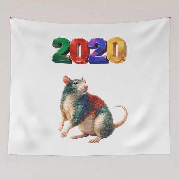 Item preview, 2020 Year of the Rat Eastern Zodiac Intelligence Strategy New Beginnings Design designed and sold by AlexLineArt.