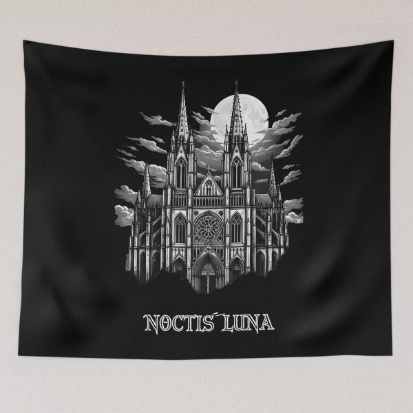 Item preview, Gothic Black Cathedral Illustration – Dark Medieval Architecture Art designed and sold by Uglyandcute.