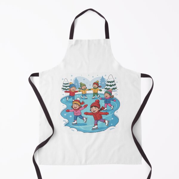 Item preview, Children skating on a frozen pond or river designed and sold by desinganddecor.