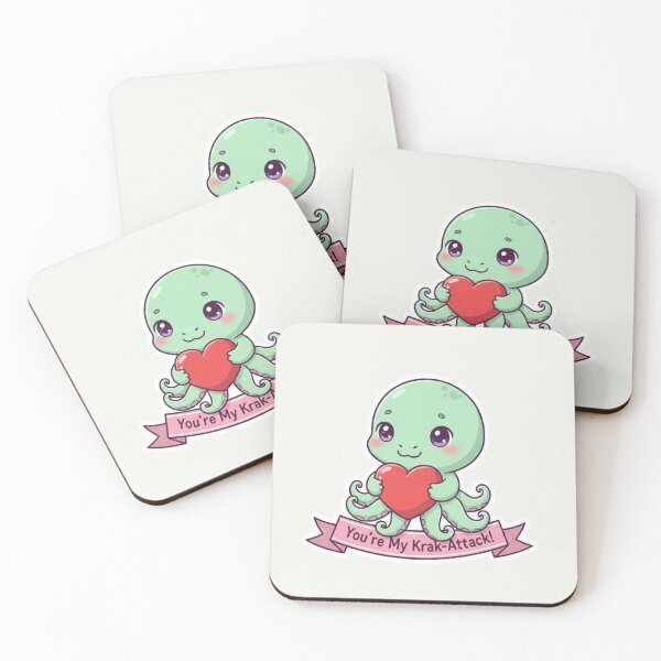 Item preview, You're My Krak-Attack! Cute Kawaii Octopus Valentine Heart Hug designed and sold by arup7980.