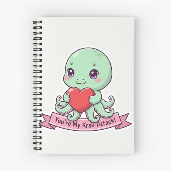 Item preview, You're My Krak-Attack! Cute Kawaii Octopus Valentine Heart Hug designed and sold by arup7980.