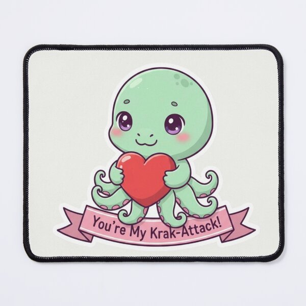 Item preview, You're My Krak-Attack! Cute Kawaii Octopus Valentine Heart Hug designed and sold by arup7980.