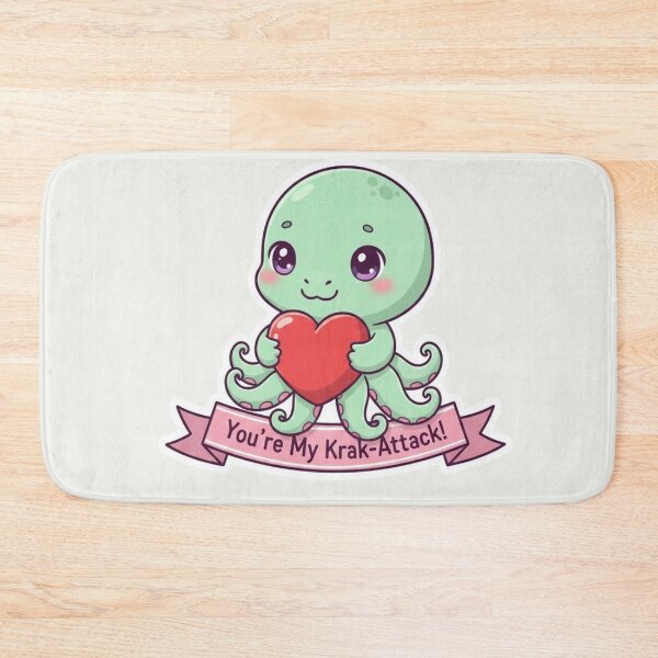 Item preview, You're My Krak-Attack! Cute Kawaii Octopus Valentine Heart Hug designed and sold by arup7980.