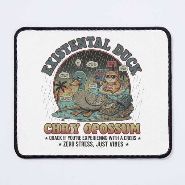 Item preview, Existential Duck vs Chill Opossum – Funny Spiritual Crisis 90s Vintage Graphic designed and sold by FakeJoo.