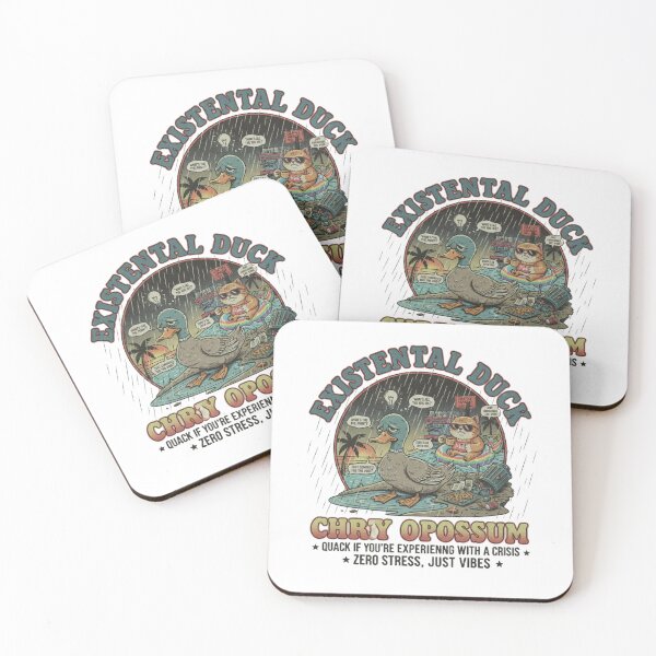 Item preview, Existential Duck vs Chill Opossum – Funny Spiritual Crisis 90s Vintage Graphic designed and sold by FakeJoo.