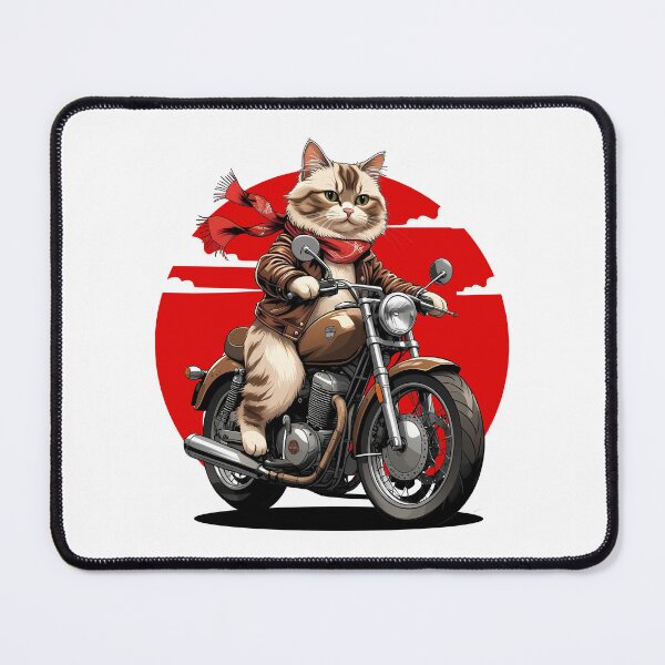 Item preview, Biker Cat Riding Motorcycle designed and sold by yuki-hana.