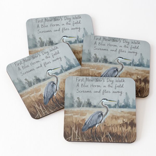 Item preview,  Blue Heron Haiku - New Year's Day Winter Poem designed and sold by Rhyme & Rag.