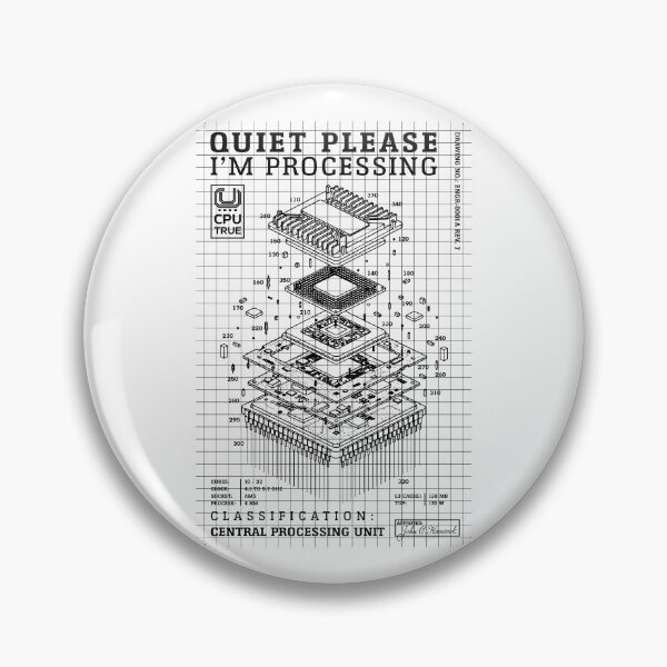 Item preview, Computer Geek PC Builder Funny Quiet Processing CPU Diagram designed and sold by GrandeDuc.