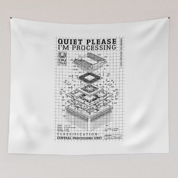 Item preview, Computer Geek PC Builder Funny Quiet Processing CPU Diagram designed and sold by GrandeDuc.