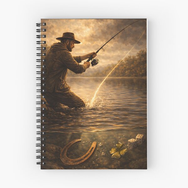 Item preview, Lucky Cast Fishing Illustration designed and sold by EimSol.