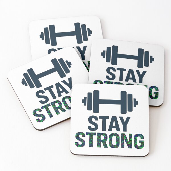 Item preview, Stay Strong Dumbbell Fitness Typography designed and sold by mbmstores.