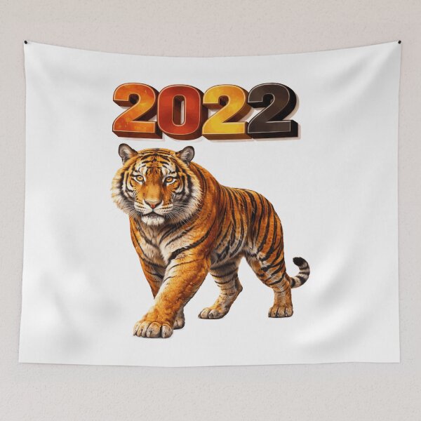 Item preview, 2022 Year of the Tiger Eastern Zodiac Courage Power Confidence Design designed and sold by AlexLineArt.