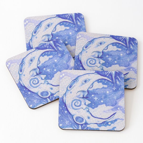 Item preview, THE MOON Tarot Card Celestial Whimsical Whimsy 90s Vintage Stars Sky Night Face Spiral designed and sold by SugaredTea.