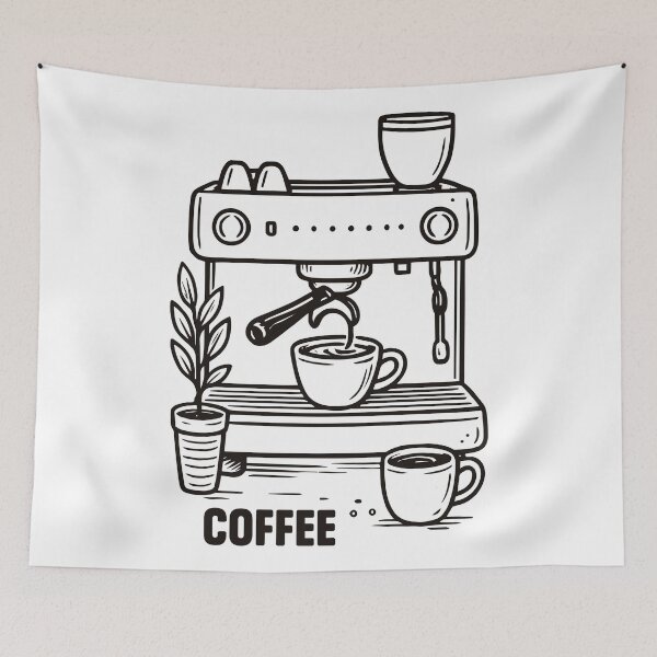 Item preview, Vintage Espresso Machine Illustration | Minimal Coffee Art v2 designed and sold by Faissal Thomass.