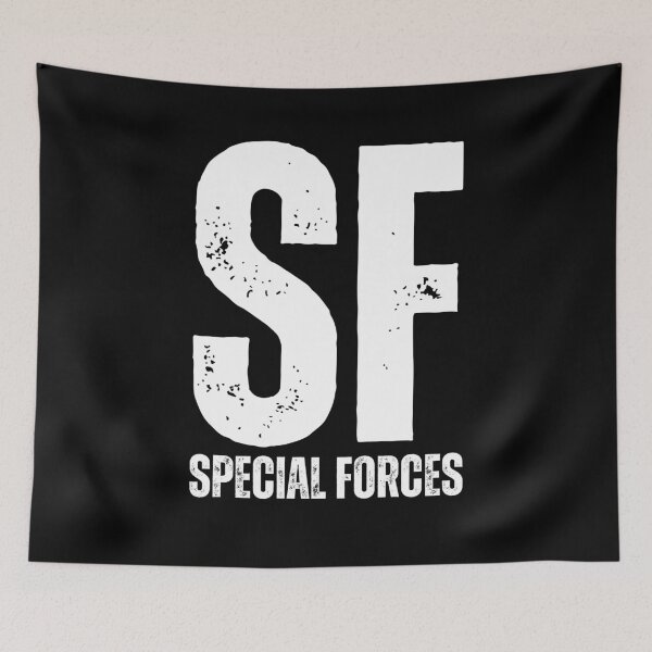 Item preview, SF Special Forces – Rugged Distressed Military Elite Design white worn look font designed and sold by GFamilyC.