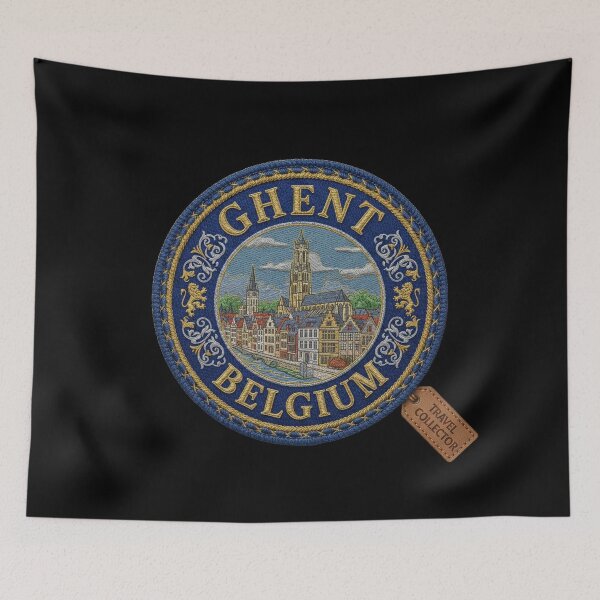 Item preview, Ghent, Belgium – Canal view & city coat of arms designed and sold by Girih.