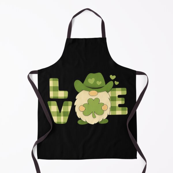 Item preview, Lucky Irish Love Gnome – Green Plaid Tartan & Shamrock designed and sold by Tw1nsAIArt.