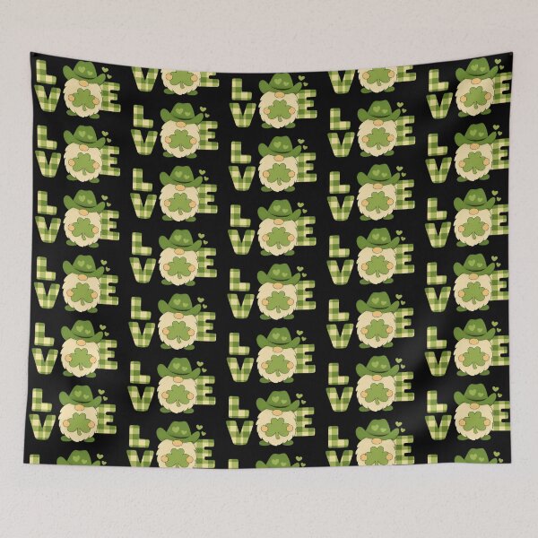 Item preview, Lucky Irish Love Gnome – Green Plaid Tartan & Shamrock designed and sold by Tw1nsAIArt.