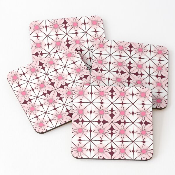 Item preview, Elegant Floral Geometric Seamless Pattern in Blush & Burgundy designed and sold by UniqueDesign751.