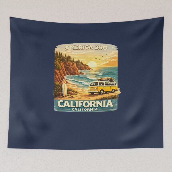 Item preview, California America 250 Road Trip Edition Vintage Camper T-Shirt designed and sold by Purdiole-art.