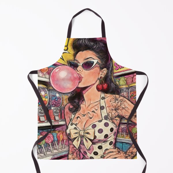 Item preview, Bubblegum Pop: Retro Rockabilly Pin-Up Girl designed and sold by Hen-C-Art.