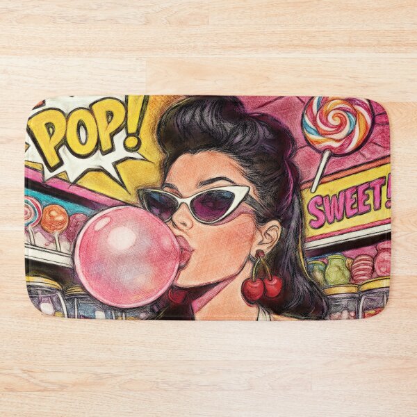 Item preview, Bubblegum Pop: Retro Rockabilly Pin-Up Girl designed and sold by Hen-C-Art.