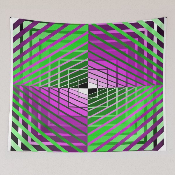 Item preview, Asymmetric Design, Green and Pink, Geometric Abstraction, Abstract Art designed and sold by DDJust4U.