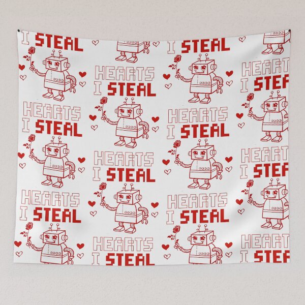 Item preview, I Steal Hearts Robot Valentine's designed and sold by GrumpySableye.
