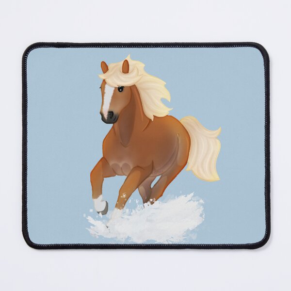 Item preview, Haflinger in snow - Cartoon horse illustration designed and sold by Art By Drina.