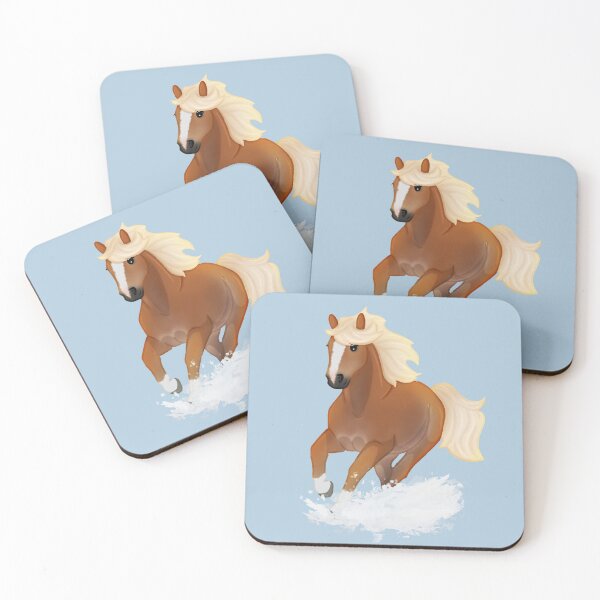 Item preview, Haflinger in snow - Cartoon horse illustration  designed and sold by Art By Drina.