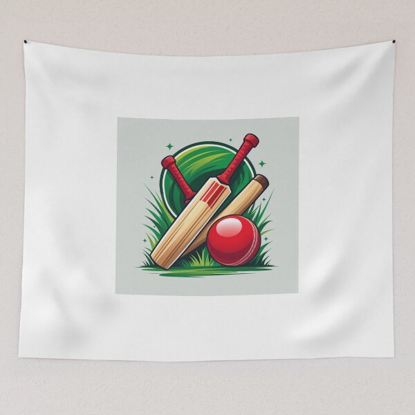 Item preview, Cricket Bat Ball and Stumps Illustration designed and sold by SSD1755.