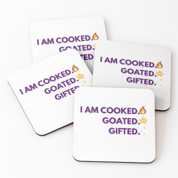 Item preview, I Am Cooked, Goated, Gifted – Funny Gen Z Slang Quote Typography designed and sold by MysticPurpleHue.