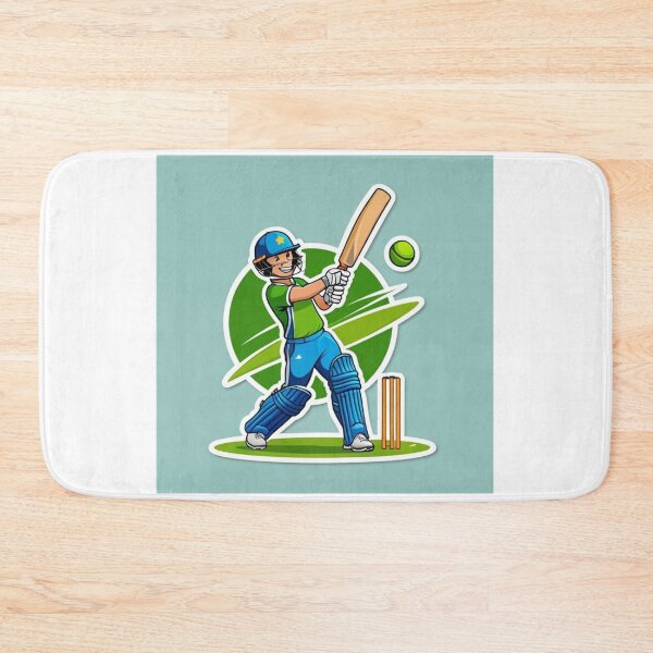 Item preview, Cricket Batsman Hitting Shot Illustration designed and sold by SSD1755.