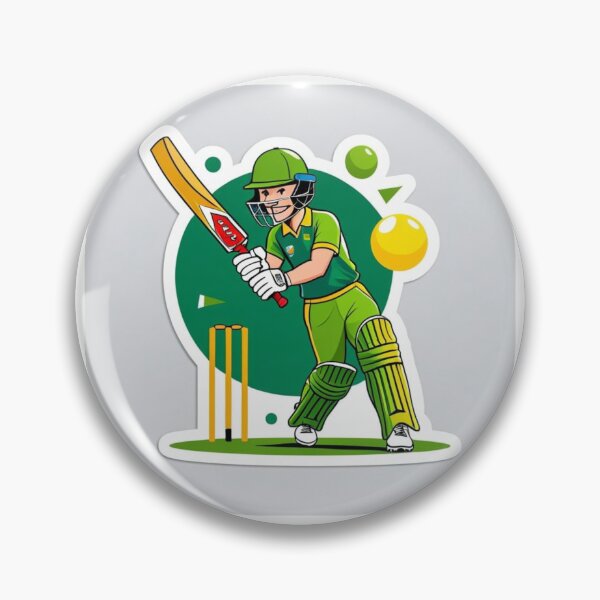 Item preview, Cricket Batsman Green Jersey Illustration designed and sold by SSD1755.
