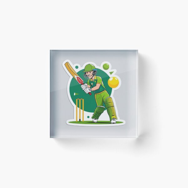 Item preview, Cricket Batsman Green Jersey Illustration designed and sold by SSD1755.