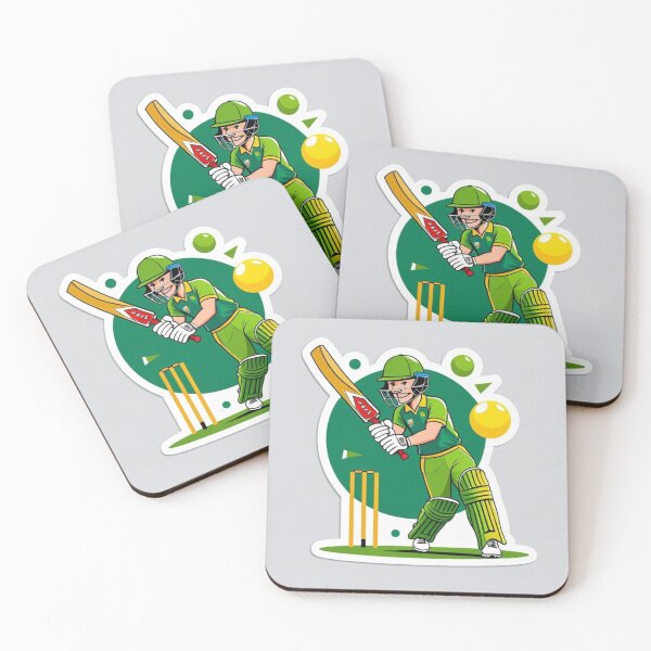 Item preview, Cricket Batsman Green Jersey Illustration designed and sold by SSD1755.
