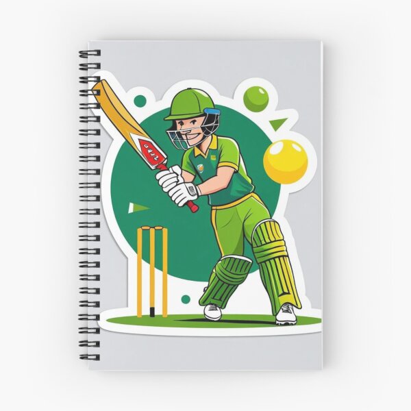 Item preview, Cricket Batsman Green Jersey Illustration designed and sold by SSD1755.