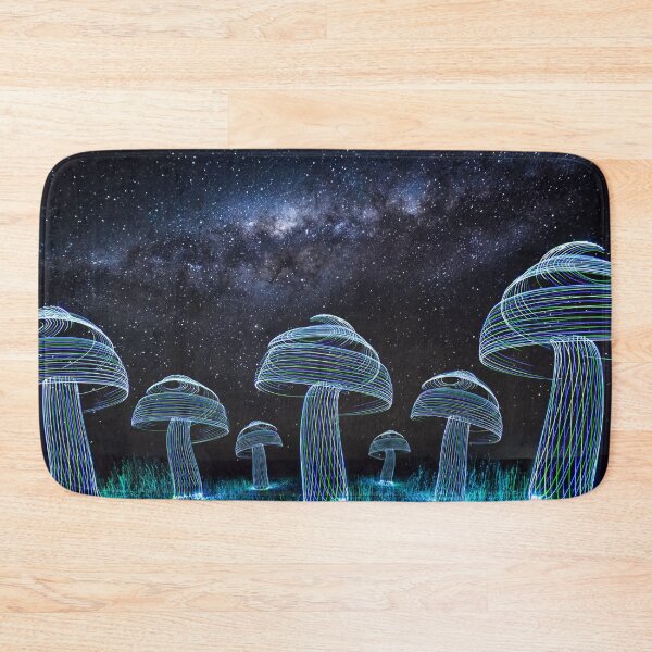 Item preview, A field of mushrooms under the Milky Way designed and sold by Rod Evans.